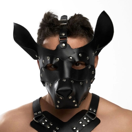 Кожаная маска собаки Crazy Handmade