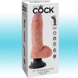 Фаллос-вибратор 8" Vibrating Cock with Balls